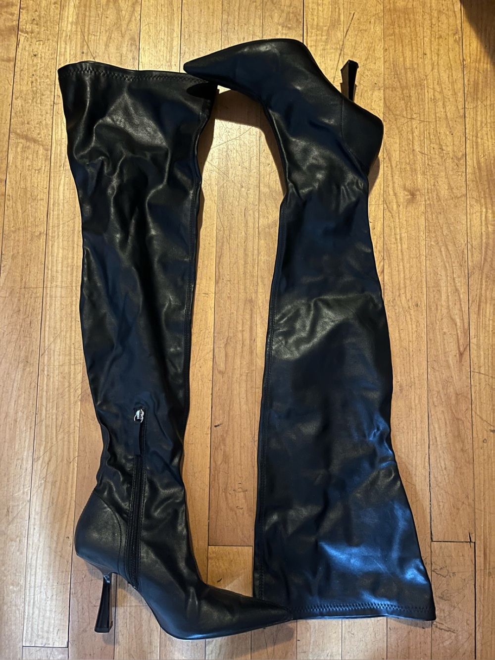 Zara Black Over-the-Knee Pointed Toe Stiletto Boots worn twice